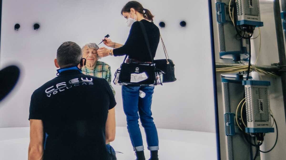 Margot Friedländer at Volucap Studio in Babelsberg to create 3D avatar of her.