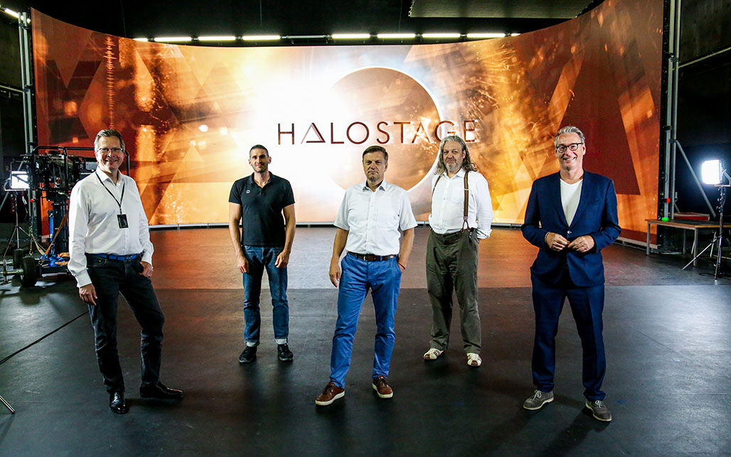 Halostage production studio with curved LED screen