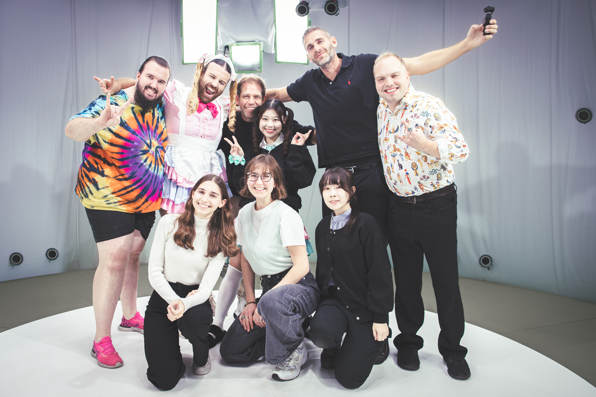 20241025_Babybeard-19 Ladybeard and the Volucap team posing together in the studio.