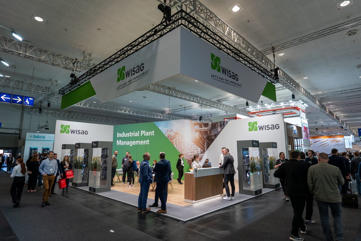 WISAG booth at Hannover Messe 2025 with Volucap holograms